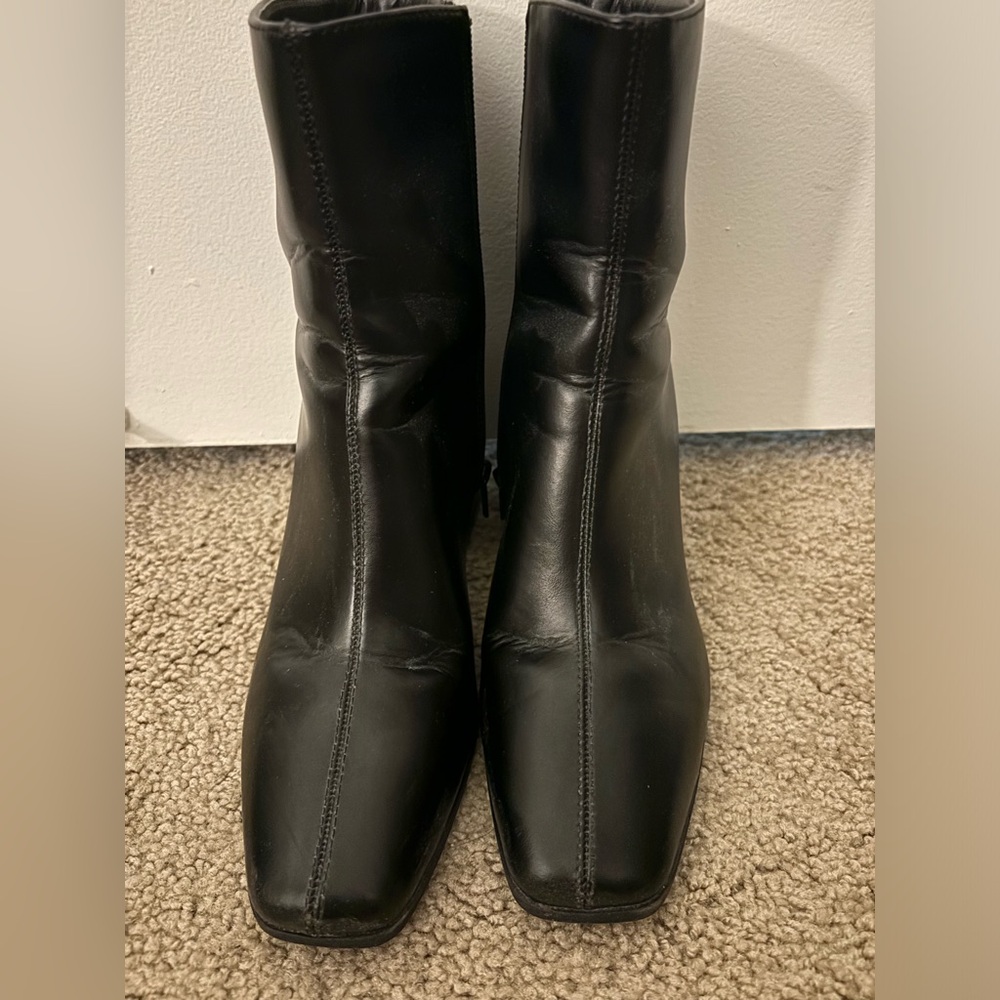 Black heeled ankle boots